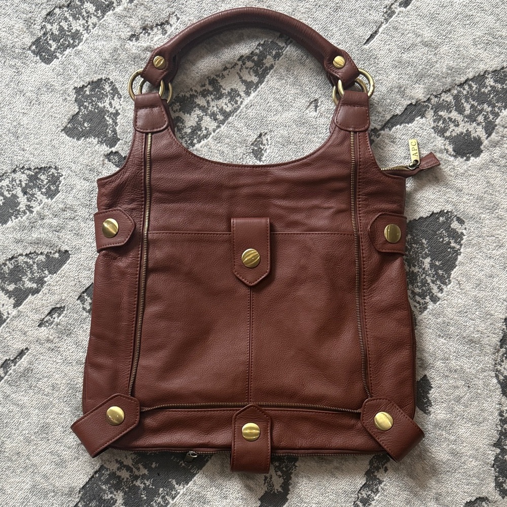 Vintage Brown Leather APC Saddle Bag